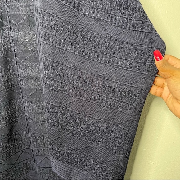 NEW Misook Women Cardigan Sweater Medium Navy Blue Open Knit Dolman Sleeve - Picture 4 of 8